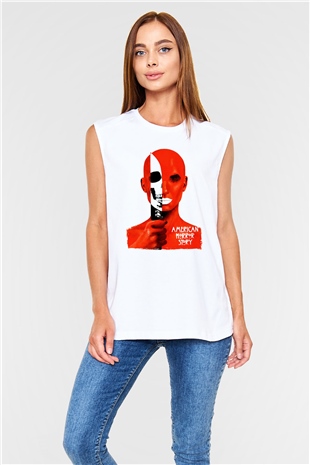 American Horror Story Beyaz Unisex Kolsuz Tişört