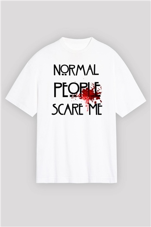 American Horror Story Beyaz Unisex Oversize Tişört T-Shirt