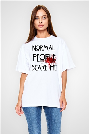 American Horror Story Beyaz Unisex Oversize Tişört T-Shirt