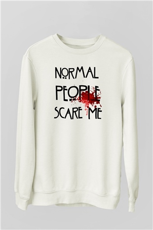 American Horror Story Beyaz Unisex Sweatshirt