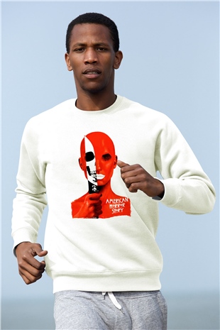 American Horror Story Beyaz Unisex Sweatshirt