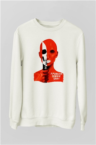 American Horror Story Beyaz Unisex Sweatshirt