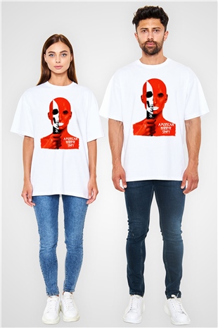 American Horror Story Beyaz Oversize Tişört Oversize T-shirt