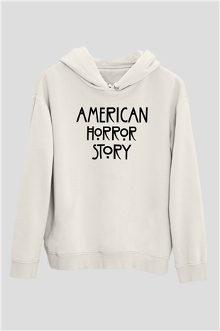 American Horror Story Normal People Scare Me Beyaz Unisex Kapşonlu Sweatshirt