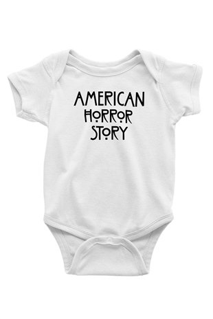 American Horror Story Normal People Scare Me Baskılı Beyaz Unisex Bebek Body - Zıbın