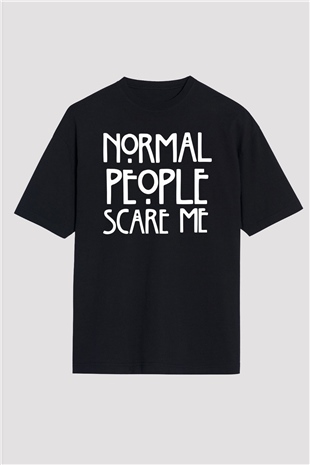 American Horror Story Normal People Scare Me Siyah Unisex Oversize Tişört T-Shirt