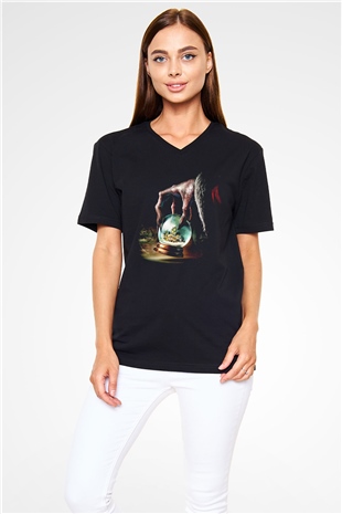 American Horror Story Siyah Unisex V Yaka Tişört T-Shirt
