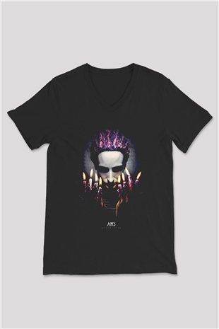 American Horror Story Siyah Unisex V Yaka Tişört