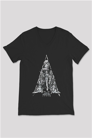 American Horror Story Siyah Unisex V Yaka Tişört T-Shirt