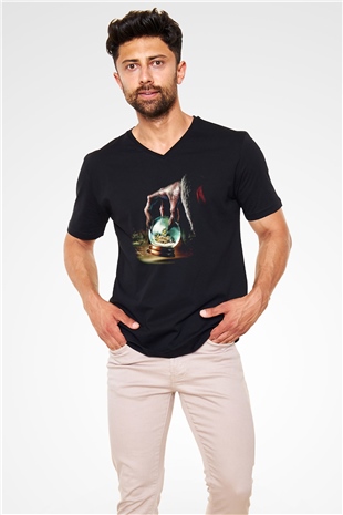 American Horror Story Siyah Unisex V Yaka Tişört T-Shirt