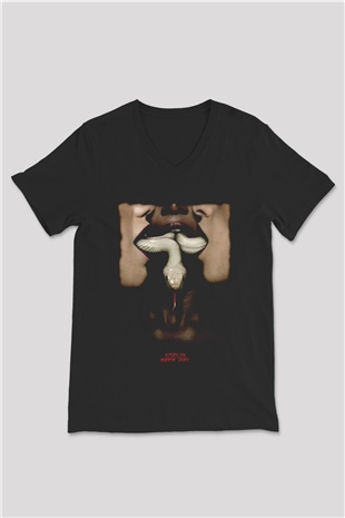 American Horror Story Siyah Unisex V Yaka Tişört