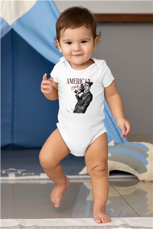 American Psycho Baskılı Beyaz Unisex Bebek Body - Zıbın