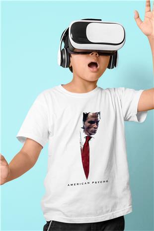 American Psycho Baskılı Beyaz Unisex Beyaz Çocuk Tişört - Tshirt
