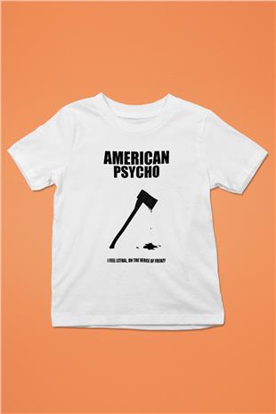 American Psycho Baskılı Beyaz Unisex Beyaz Çocuk Tişört - Tshirt