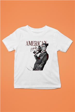 American Psycho Baskılı Beyaz Unisex Beyaz Çocuk Tişört - Tshirt