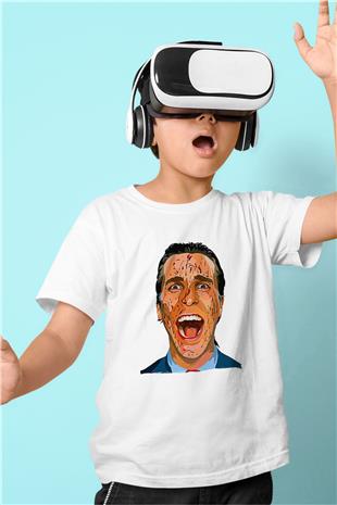 American Psycho Baskılı Beyaz Unisex Beyaz Çocuk Tişört - Tshirt