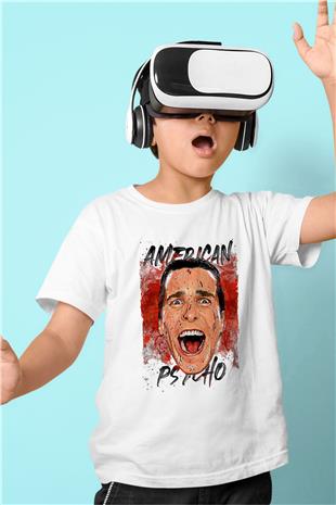 American Psycho Baskılı Beyaz Unisex Beyaz Çocuk Tişört - Tshirt