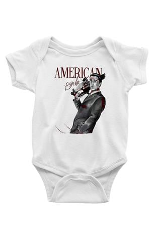 American Psycho Baskılı Beyaz Unisex Bebek Body - Zıbın