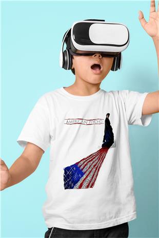 American Psycho Baskılı Beyaz Unisex Beyaz Çocuk Tişört - Tshirt