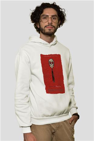 American Psycho Baskılı Beyaz Unisex Hoodie