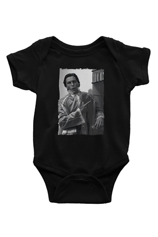 American Psycho Baskılı Unisex Siyah Bebek Body - Zıbın