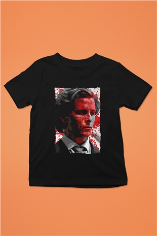 American Psycho Baskılı Unisex Siyah Çocuk Tişört - Tshirt