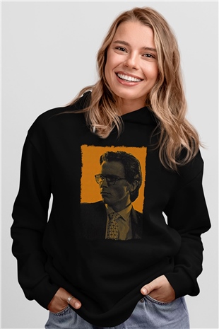 American Psycho Baskılı Unisex Siyah Hoodie