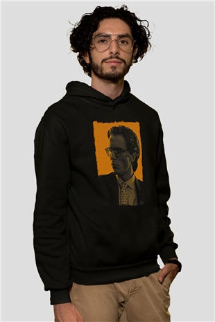 American Psycho Baskılı Unisex Siyah Hoodie