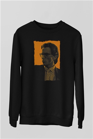 American Psycho Baskılı Unisex Siyah Sweatshirt