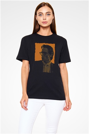 American Psycho Baskılı Unisex Siyah Tişört - Tshirt