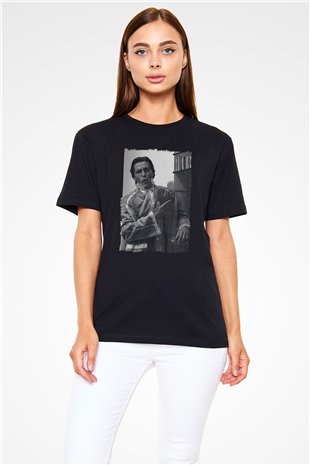 American Psycho Baskılı Unisex Siyah Tişört - Tshirt