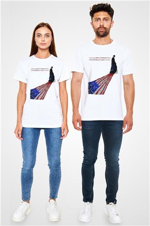 American Psycho Unisex Baskılı Beyaz Tişört - Tshirt