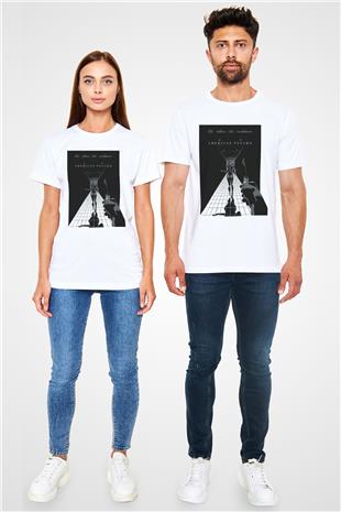 American Psycho Unisex Baskılı Beyaz Tişört - Tshirt