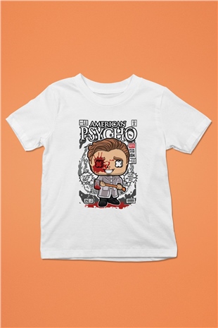 American Psyco Patrick Baskılı Unisex Beyaz Çocuk Tişört