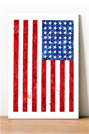 Amerika Desenli Ahşap Mdf Tablo 40 cm x 60 cm