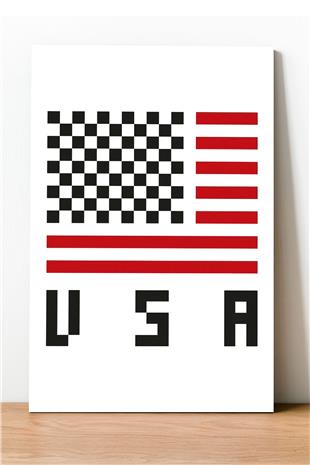 Amerika Desenli Ahşap Mdf Tablo 40 cm x 60 cm