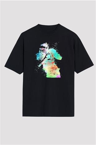 Amerikan Futbolu - American Football Baskılı Unisex Siyah Oversize Tişört