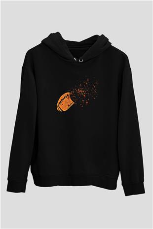 Amerikan Futbolu - American Football Baskılı Unisex Siyah Hoodie