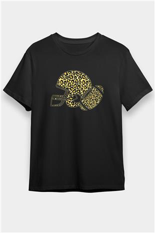Amerikan Futbolu - American Football Baskılı Unisex Siyah Tişört - Tshirt