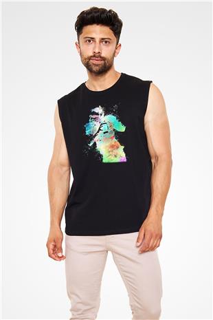 Amerikan Futbolu - American Football Baskılı Unisex Siyah Kolsuz Tişört