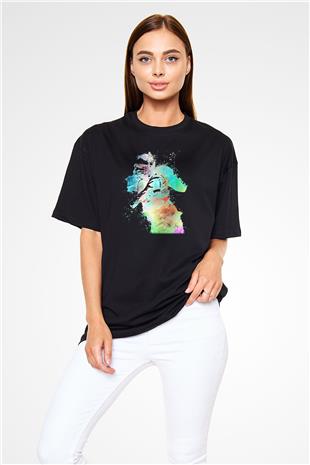 Amerikan Futbolu - American Football Baskılı Unisex Siyah Oversize Tişört