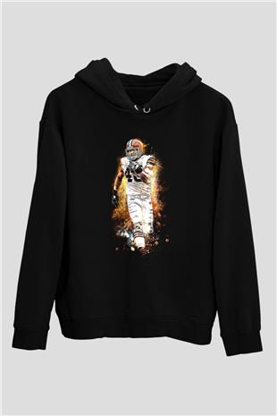 Amerikan Futbolu - American Football Baskılı Unisex Siyah Hoodie