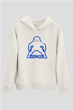 Amerikan Futbolu Baskılı Unisex Ekru Hoodie