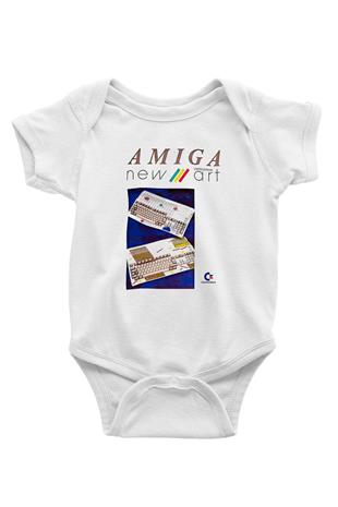 Amiga 500 Baskılı Beyaz Unisex Bebek Body - Zıbın