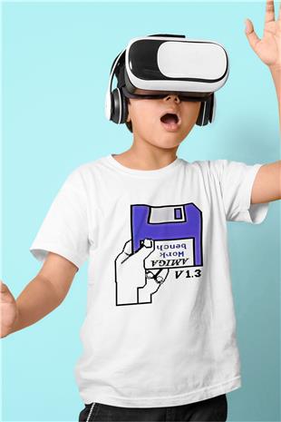 Amiga 500 Baskılı Beyaz Unisex Beyaz Çocuk Tişört - Tshirt