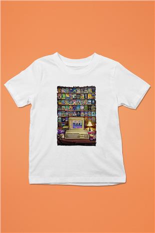 Amiga 500 Baskılı Beyaz Unisex Beyaz Çocuk Tişört - Tshirt
