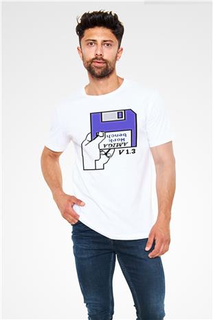 Amiga 500 Baskılı Unisex Beyaz Tişört - Tshirt