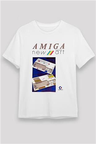 Amiga 500 Baskılı Unisex Beyaz Tişört - Tshirt