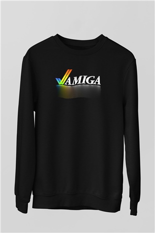 Amiga 500 Baskılı Unisex Siyah Sweatshirt