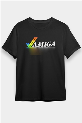 Amiga 500 Baskılı Unisex Siyah Tişört - Tshirt